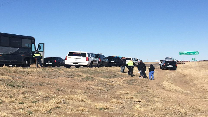 Greyhound Bus Bomb Threat Near Amarillo, Pic 1 (2-21-16) - 720