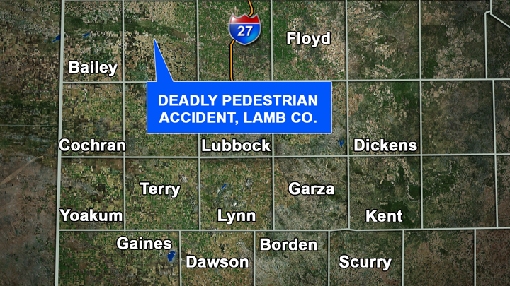 deadly pedestrian accident Lamb County map 720 - 2.12.2016