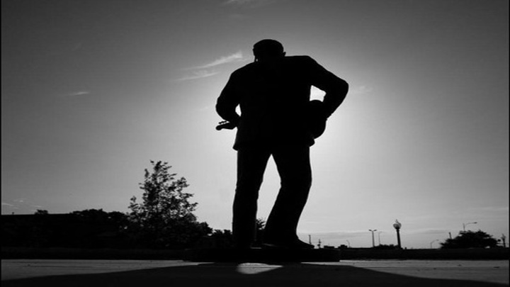 Buddy Holly Statue (Backside) Black & White - 720