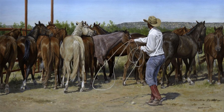 Catch The Roan by Herman Walker Painting