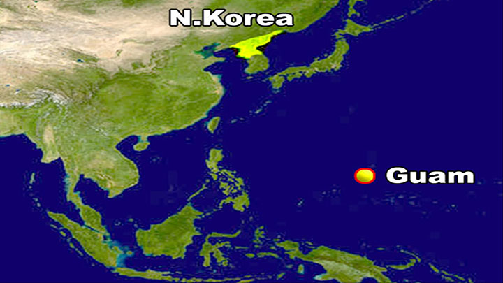 North Korea & Guam Map - 720