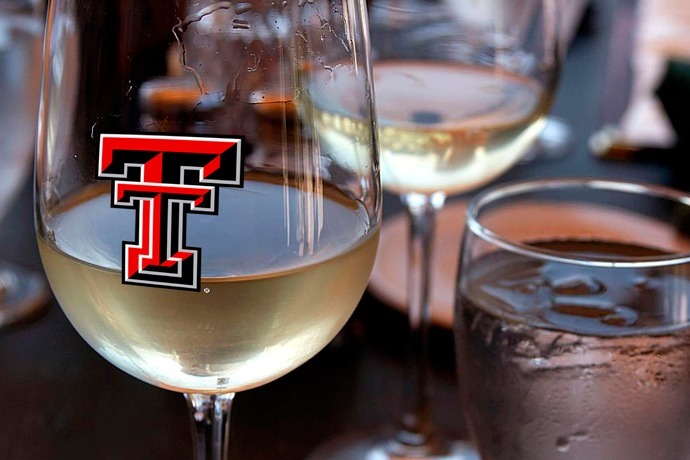 Texas Tech double T logo on wine glass mixology 690_7528789432351475943