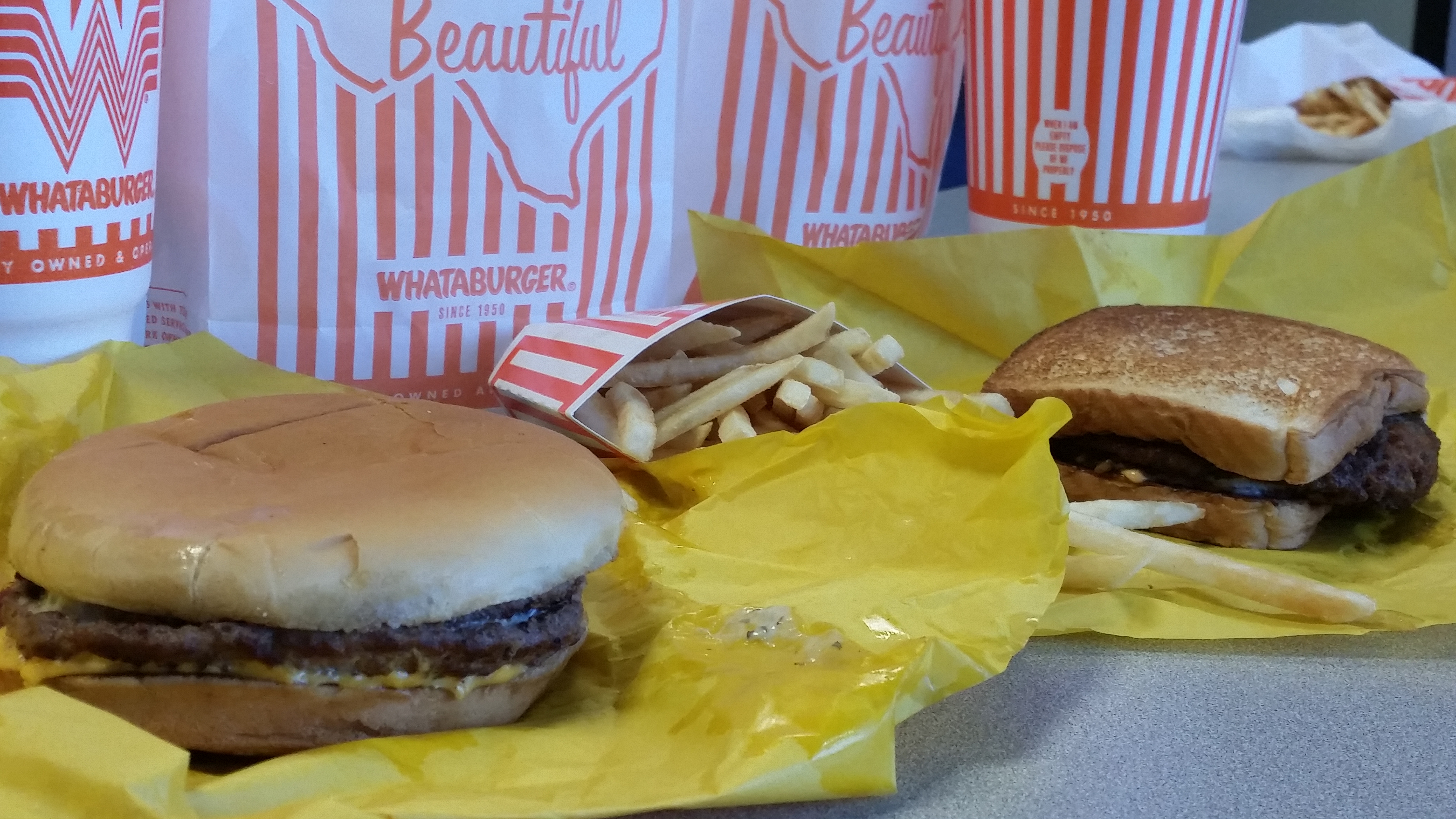 Whataburger burger, french fries and Texas Toast-846655081