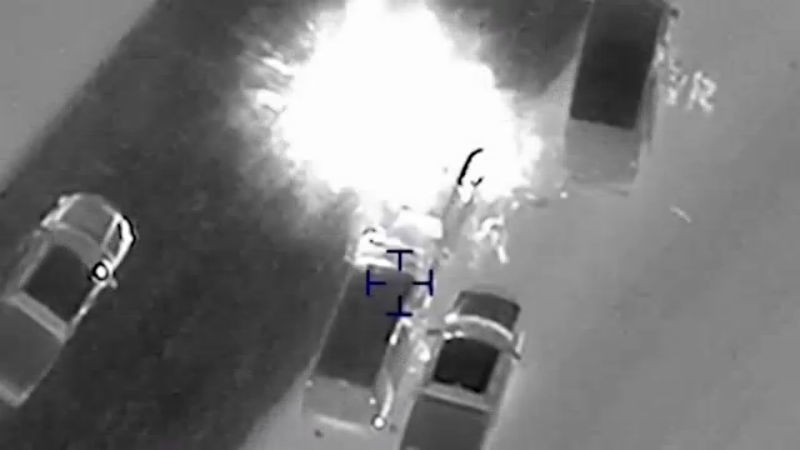 The explosion that killed Mark Conditt on the I-35 service road in Round Rock on March 20, 2018-846655081