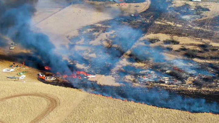 Big Fire South Of Town along County Road 2130