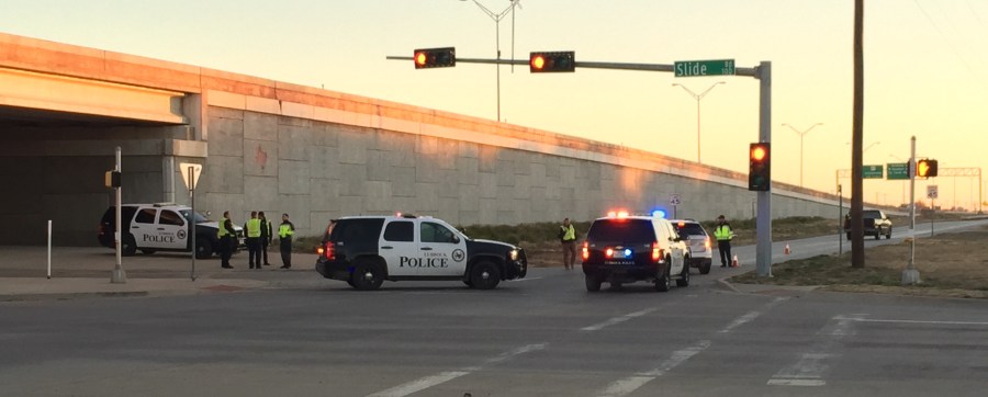 pedestrian accident North Loop and Slide Road