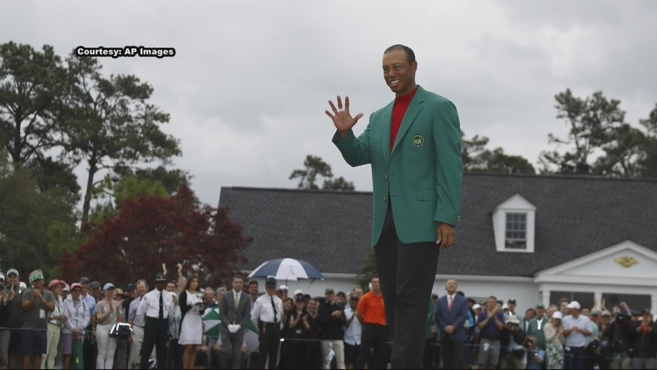 Chasing after the green jacket.