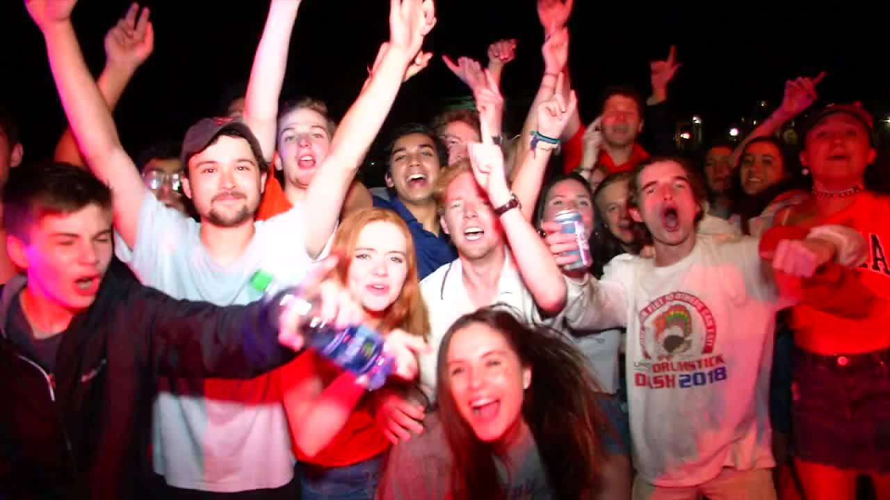 Fans celebrate in street