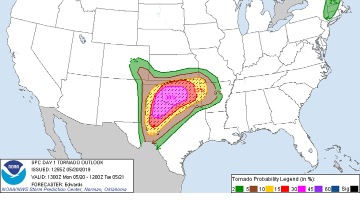 Storm Prediction Center SPC Outlook 20190520 720